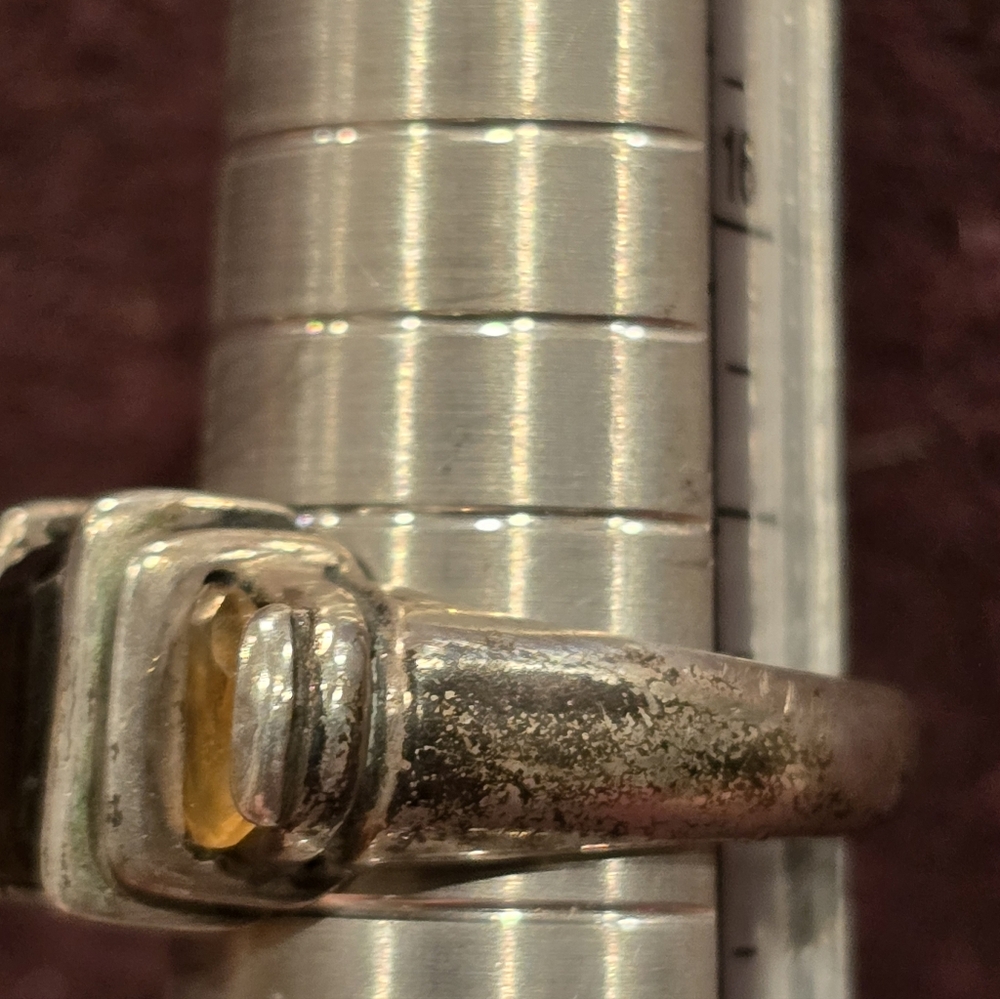 Vtg Smokey Quartz And Citrine Sterling Silver Danecraft Ring Sz 6.75 - Picture 2 of 9